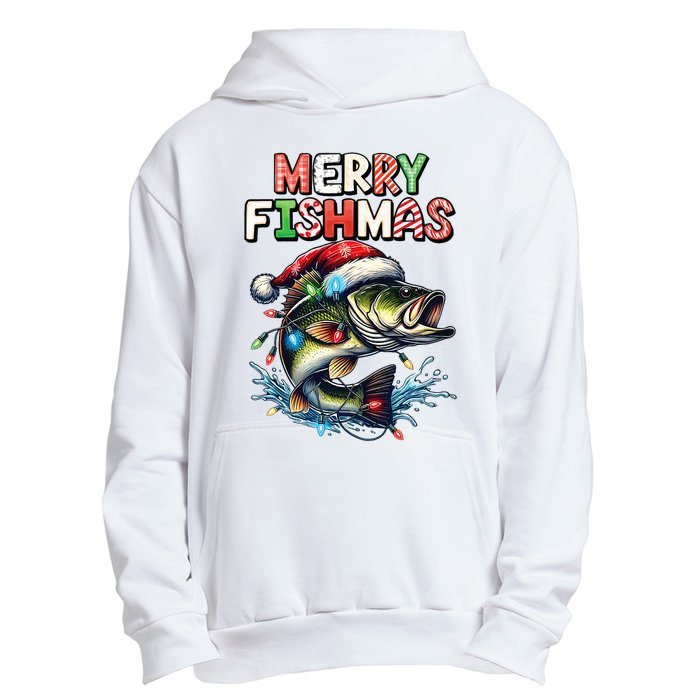 Merry Fishmas Santa Fishing Lovers Funny Fisherman Christmas Urban Pullover Hoodie