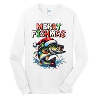 Merry Fishmas Santa Fishing Lovers Funny Fisherman Christmas Tall Long Sleeve T-Shirt