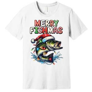 Merry Fishmas Santa Fishing Lovers Funny Fisherman Christmas Premium T-Shirt