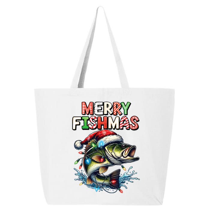 Merry Fishmas Santa Fishing Lovers Funny Fisherman Christmas 25L Jumbo Tote