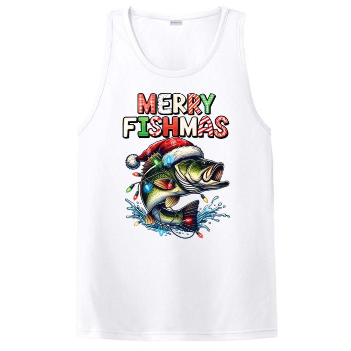 Merry Fishmas Santa Fishing Lovers Funny Fisherman Christmas PosiCharge Competitor Tank