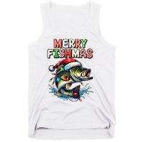 Merry Fishmas Santa Fishing Lovers Funny Fisherman Christmas Tank Top