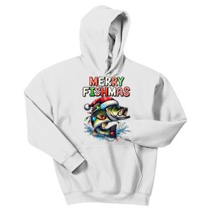 Merry Fishmas Santa Fishing Lovers Funny Fisherman Christmas Kids Hoodie