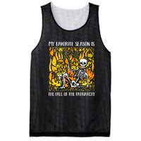 My Favorite Season Is Fall Of The Patriarchy Feminist Autumn Mesh Reversible Basketball Jersey Tank