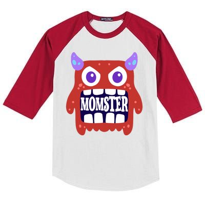 Momster Funny Spooky Halloween Kids Colorblock Raglan Jersey