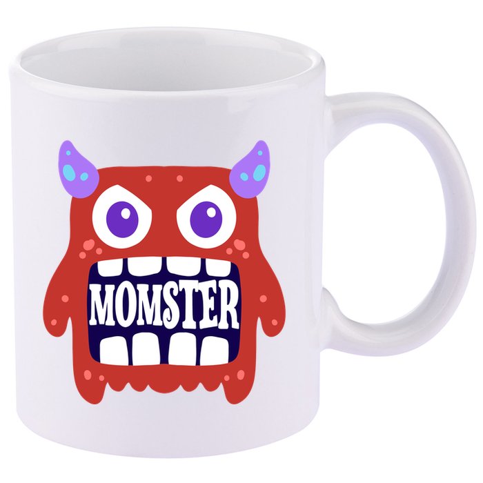 Momster Funny Spooky Halloween 11oz C Handle Ceramic Mug
