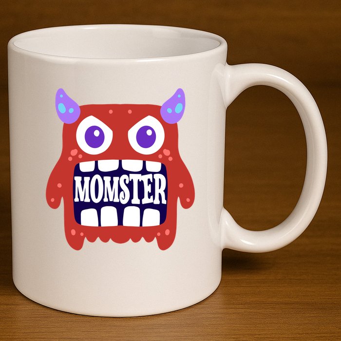 Momster Funny Spooky Halloween 11oz C Handle Ceramic Mug