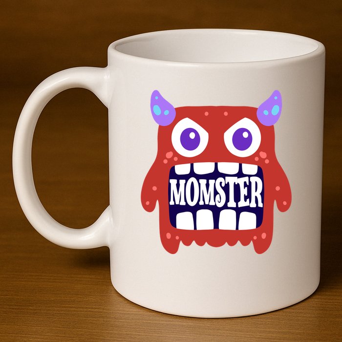Momster Funny Spooky Halloween 11oz C Handle Ceramic Mug