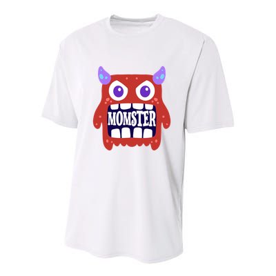 Momster Funny Spooky Halloween Youth Performance Sprint T-Shirt