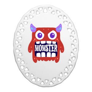 Momster Funny Spooky Halloween Ceramic Oval Ornament