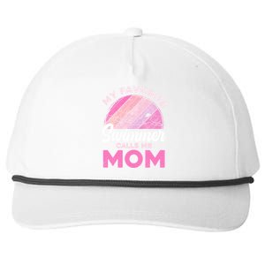 My Favorite Swimmer Calls Me Mom Mothers Day Retro Swimming Gift Snapback Five-Panel Rope Hat