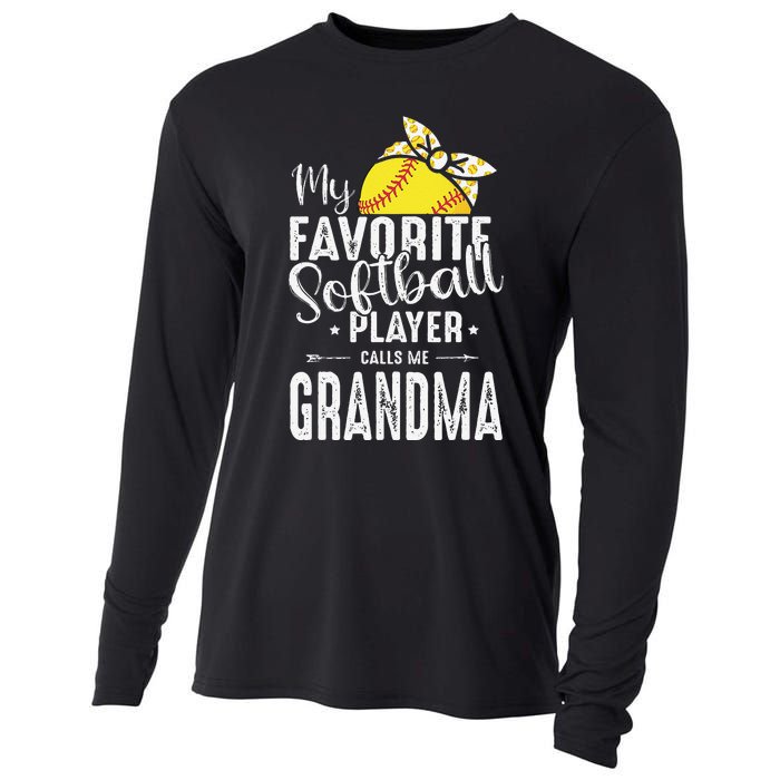 My Favorite Softball Player Calls Me Grandma Cooling Performance Long Sleeve Crew