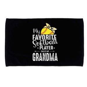 My Favorite Softball Player Calls Me Grandma Microfiber Hand Towel