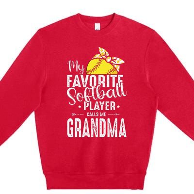 My Favorite Softball Player Calls Me Grandma Premium Crewneck Sweatshirt