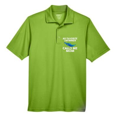 My Favorite Swimmer Calls Me Mom Cute Gift Men's Origin Performance Pique Polo