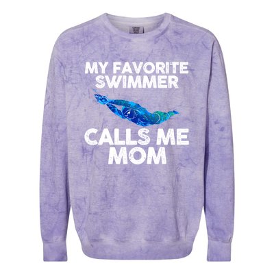 My Favorite Swimmer Calls Me Mom Cute Gift Colorblast Crewneck Sweatshirt