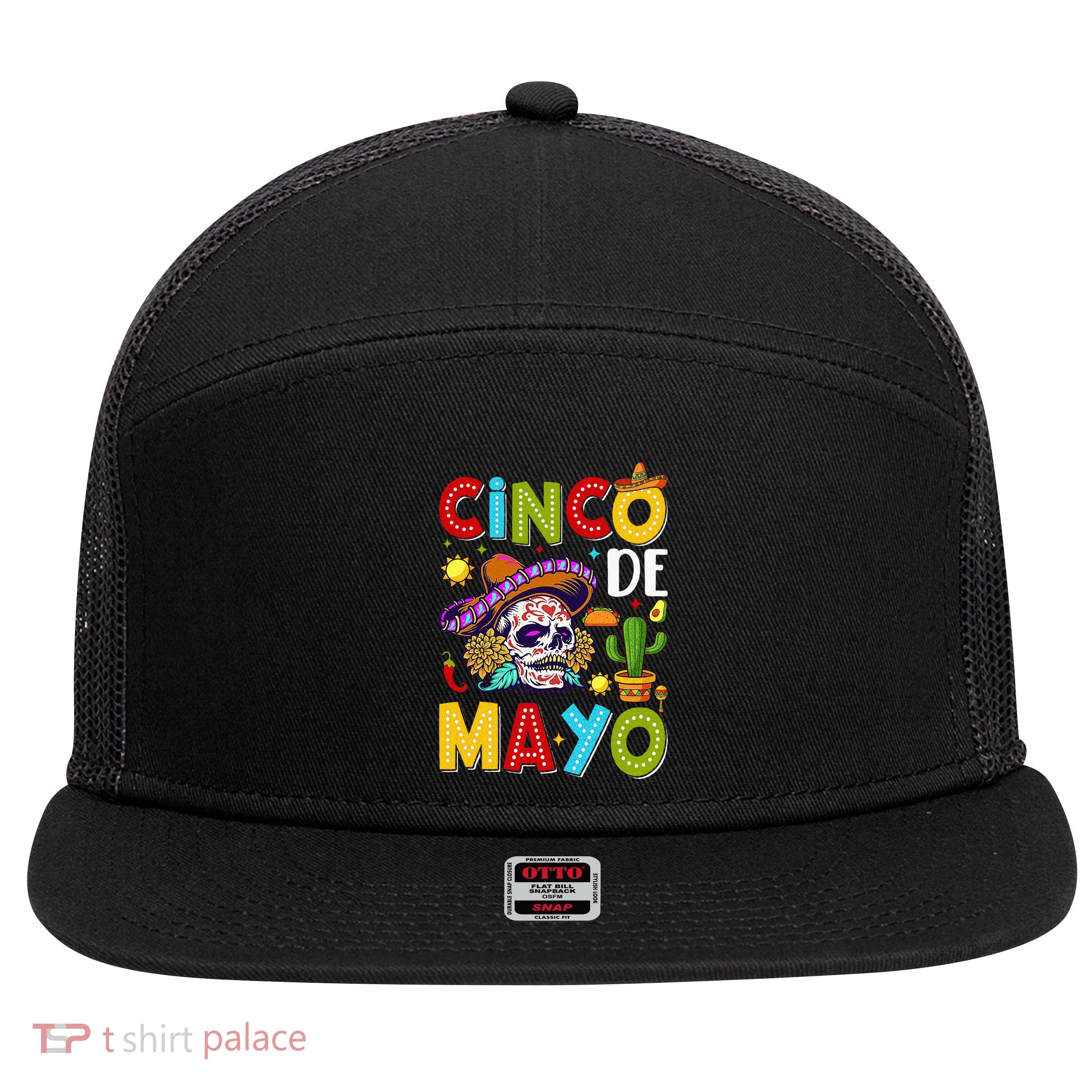 Mexican Fiesta Squad 5 De Mayo For Mexican 7 Panel Mesh Trucker Snapback Hat
