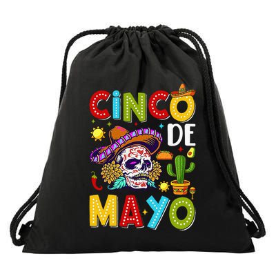 Mexican Fiesta Squad 5 De Mayo For Mexican Drawstring Bag