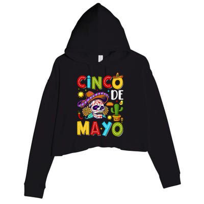 Mexican Fiesta Squad 5 De Mayo For Mexican Crop Fleece Hoodie