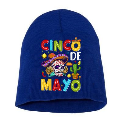 Mexican Fiesta Squad 5 De Mayo For Mexican Short Acrylic Beanie