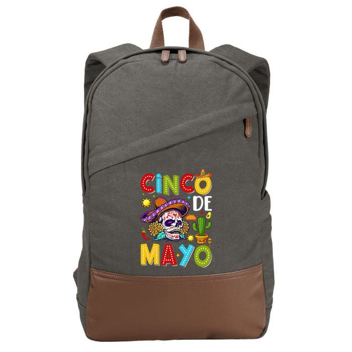 Mexican Fiesta Squad 5 De Mayo For Mexican Cotton Canvas Backpack