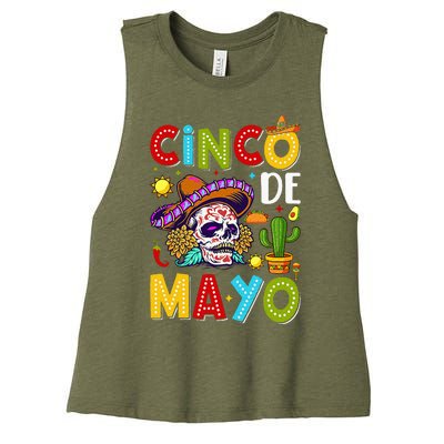 Mexican Fiesta Squad 5 De Mayo For Mexican Women's Racerback Cropped Tank