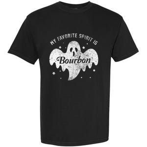 My Favorite Spirit Is Bourbon Funny Boo Ghost Halloween Garment-Dyed Heavyweight T-Shirt