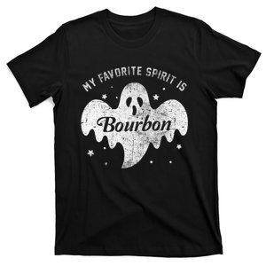 My Favorite Spirit Is Bourbon Funny Boo Ghost Halloween T-Shirt