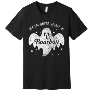 My Favorite Spirit Is Bourbon Funny Boo Ghost Halloween Premium T-Shirt