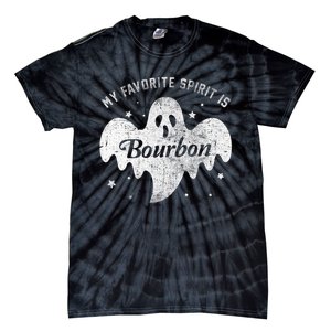 My Favorite Spirit Is Bourbon Funny Boo Ghost Halloween Tie-Dye T-Shirt