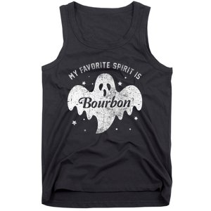 My Favorite Spirit Is Bourbon Funny Boo Ghost Halloween Tank Top