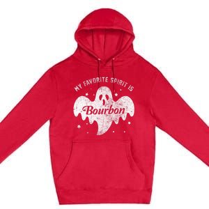 My Favorite Spirit Is Bourbon Funny Boo Ghost Halloween Premium Pullover Hoodie