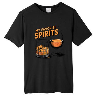 My Favorite Spirits Funny Whiskey Rum Drinking Lover Tall Fusion ChromaSoft Performance T-Shirt