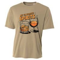 My Favorite Spirits Funny Whiskey Rum Drinking Lover Cooling Performance Crew T-Shirt