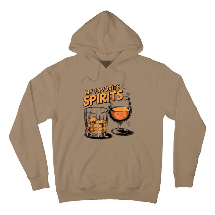 My Favorite Spirits Funny Whiskey Rum Drinking Lover Hoodie