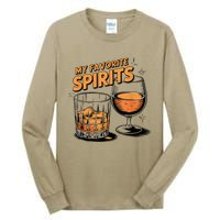 My Favorite Spirits Funny Whiskey Rum Drinking Lover Tall Long Sleeve T-Shirt