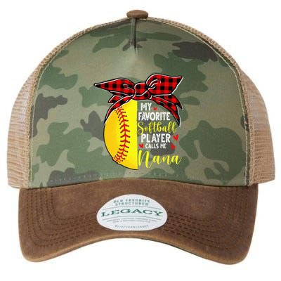 My Favorite Softball Player Calls Me Nana Legacy Tie Dye Trucker Hat