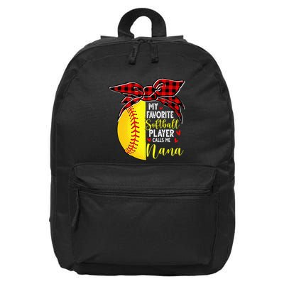 My Favorite Softball Player Calls Me Nana 16 in Basic Backpack