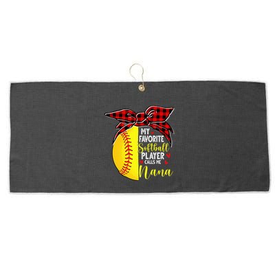 My Favorite Softball Player Calls Me Nana Large Microfiber Waffle Golf Towel