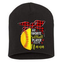 My Favorite Softball Player Calls Me Nana Short Acrylic Beanie