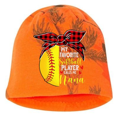 My Favorite Softball Player Calls Me Nana Kati - Camo Knit Beanie