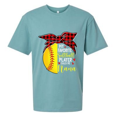 My Favorite Softball Player Calls Me Nana Sueded Cloud Jersey T-Shirt