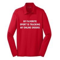 My Favorite Sport Is Tracking My Online Orders Silk Touch Performance Long Sleeve Polo