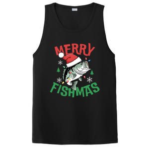 Merry Fishmas Santa Christmas Bass Fishing Fisher Gift PosiCharge Competitor Tank