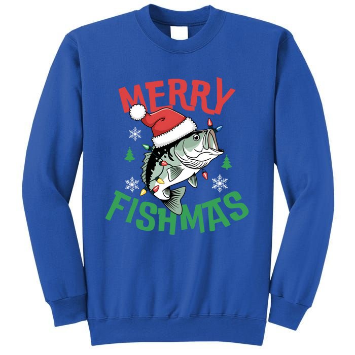 Merry Fishmas Santa Christmas Bass Fishing Fisher Gift Sweatshirt