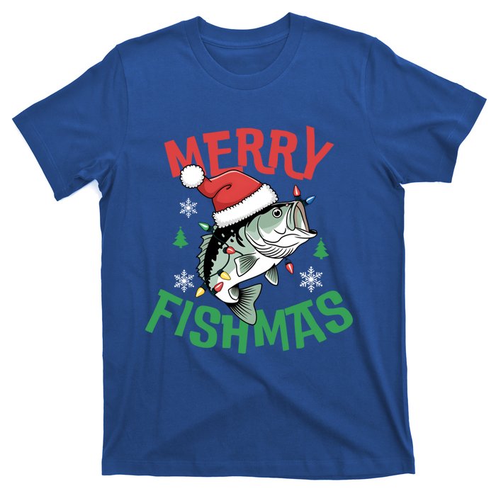 Merry Fishmas Santa Christmas Bass Fishing Fisher Gift T-Shirt