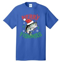 Merry Fishmas Santa Christmas Bass Fishing Fisher Gift Tall T-Shirt