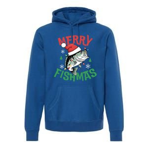 Merry Fishmas Santa Christmas Bass Fishing Fisher Gift Premium Hoodie