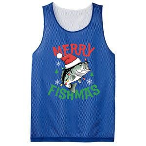 Merry Fishmas Santa Christmas Bass Fishing Fisher Gift Mesh Reversible Basketball Jersey Tank