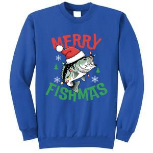 Merry Fishmas Santa Christmas Bass Fishing Fisher Gift Tall Sweatshirt